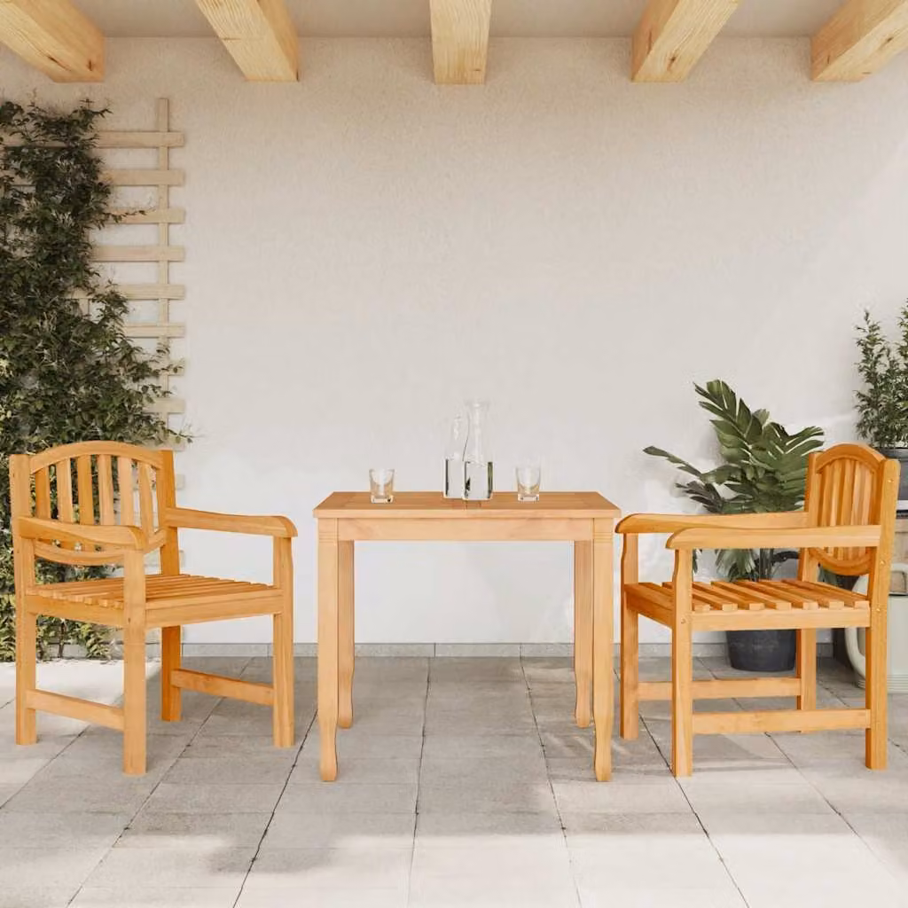Set di 2 sedie da giardino vidaXL in legno massello di teak marrone con braccioli, L/P/H: 58 x 59 x 88 cm