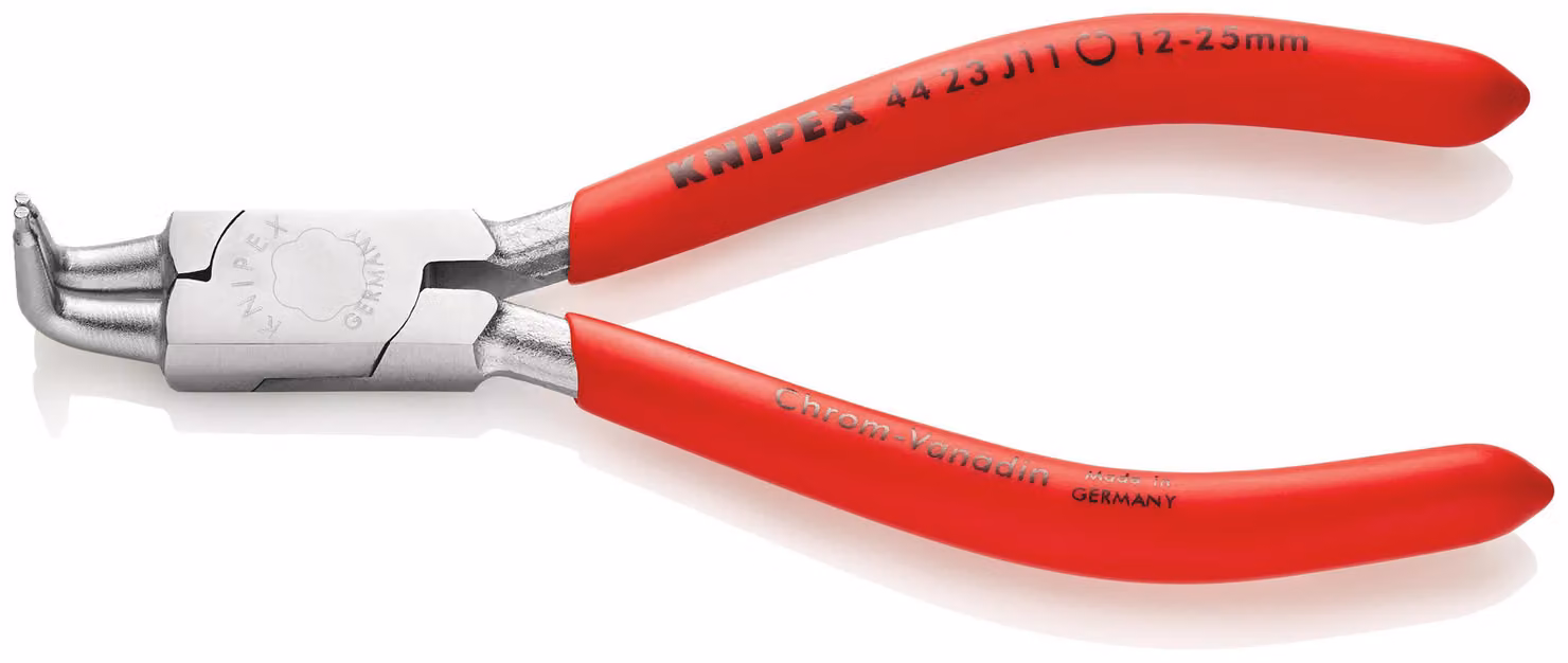 KNIPEX 44 23 J11 Pinza per anelli interni in fori forati con rivestimento in plastica cromato 130 mm