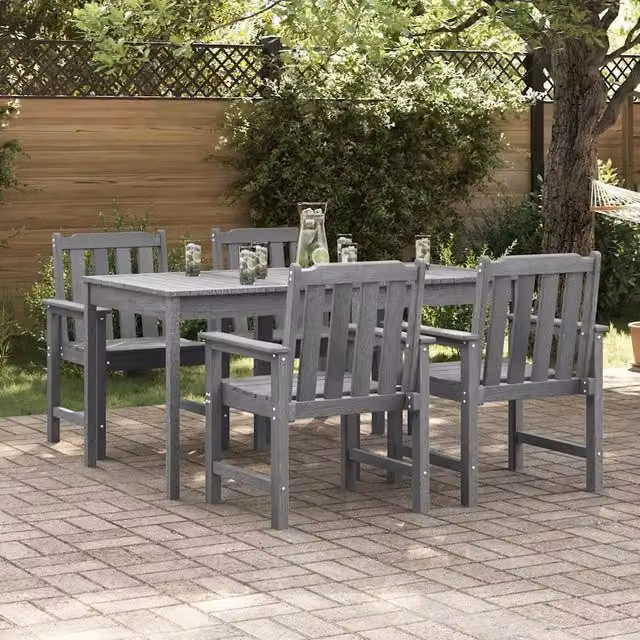 Sedia da Giardino 4 pz Grigio chiaro Polietilene 3335797