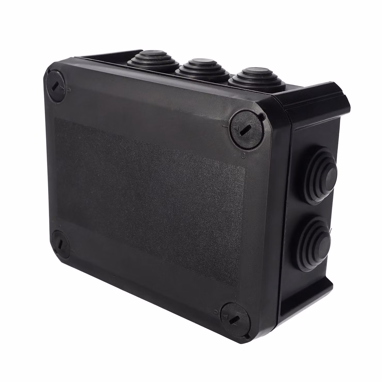 Scatola ermetica di superficie con gommini, coperchio a vite, 150x115x65 mm, IP66, nero, EDO777830, EDO Technic