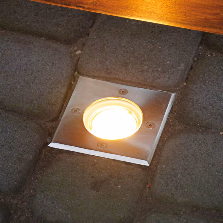 Heitronic Faretto da incasso a terra Potsdam, IP67, angolare Potsdam, Alluminio / Grigio / Zincato, Acciaio Inox, Moderno, Faretto da incasso da terra