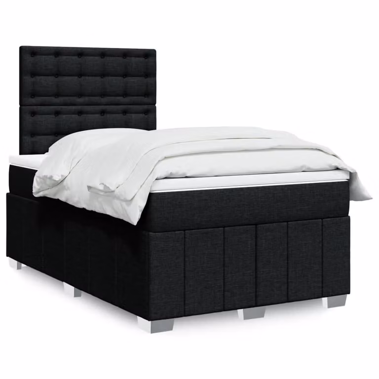 vidaXL Letto Ibrido con Giroletto a Molle e Materasso a Tasche Nero e Bianco L/P/H: 120 x 200 x 150,5 cm
