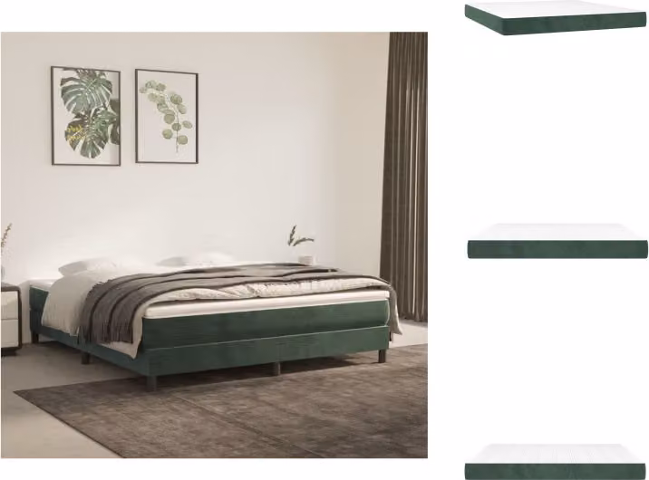 vidaXL Materasso a molle insacchettate verde scuro 160x200x20 cm in velluto - Materassi
