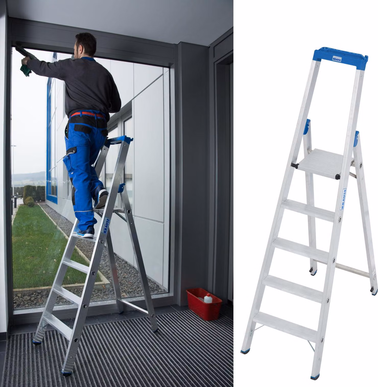 KRAUSE Stabilo Professional Stufen-Stehleiter 5 Stufen 3,20m Arbeitshöhe
