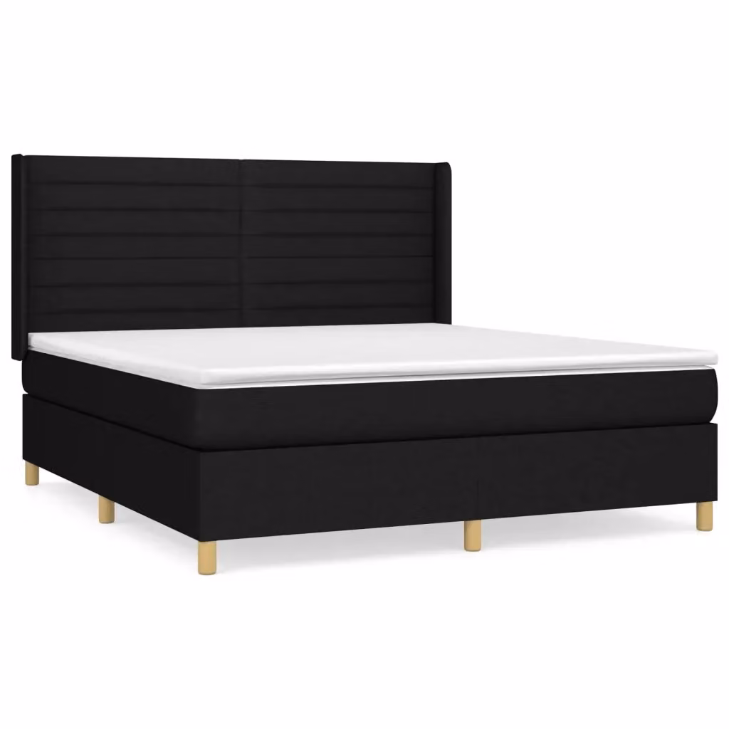 Letto Ibrido con Giroletto a Molle e Materasso vidaXL, Colore Nero e Bianco, L/P: 160 x 200 cm – 2