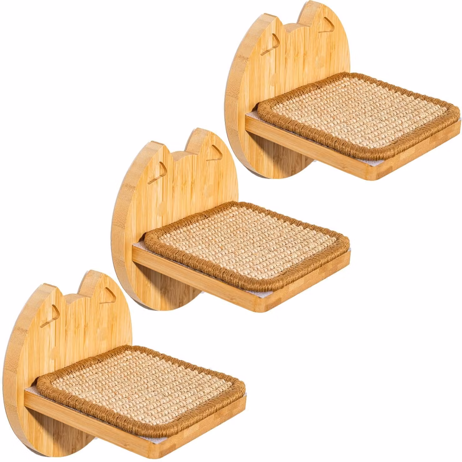 Omgoods - Set di 3 tunnel per gatti - Arredamento per gatti da parete in legno