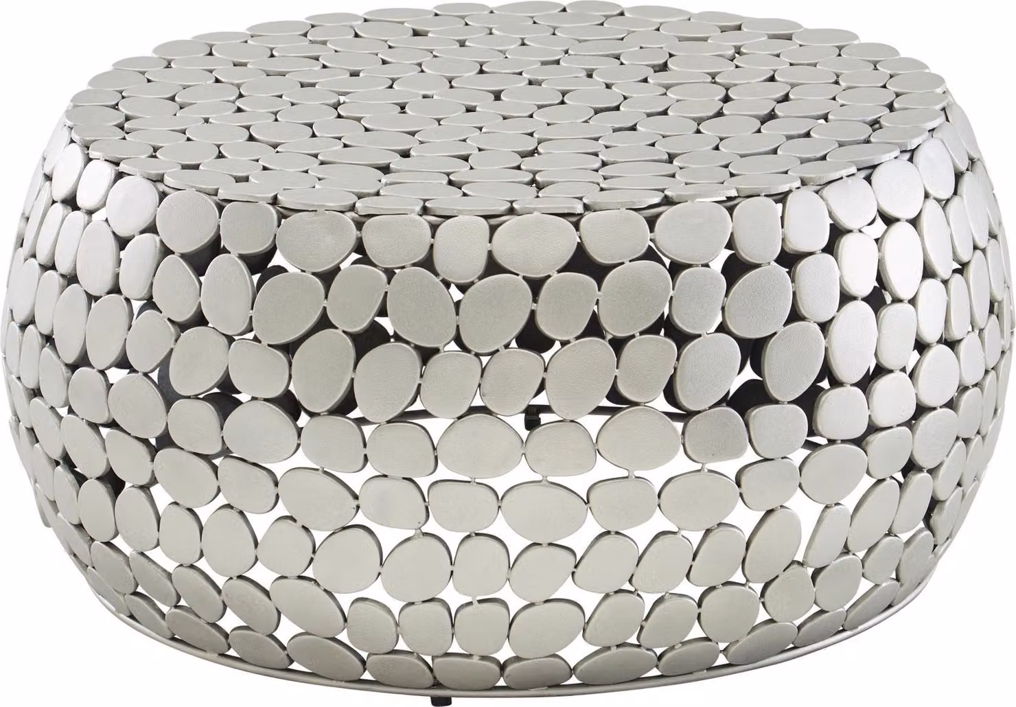 Tavolino in metallo argento 66x66x32 cm tavolino in alluminio | Wohnling