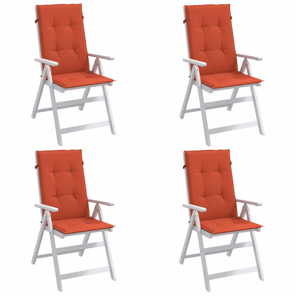 Set di 4 cuscini per sedia con schienale alto vidaXL in tessuto rosso, L 120 cm x P 50 cm x H 4 cm