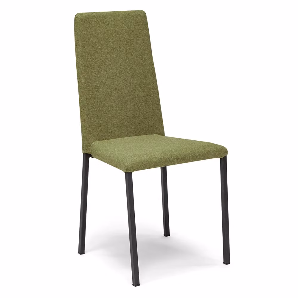 Set di 2 sedie imbottite Redokasa modello BETTY STYLE per interni, design moderno con gambe quadre in metallo, rivestimento in tessuto Verde Oliva – 2