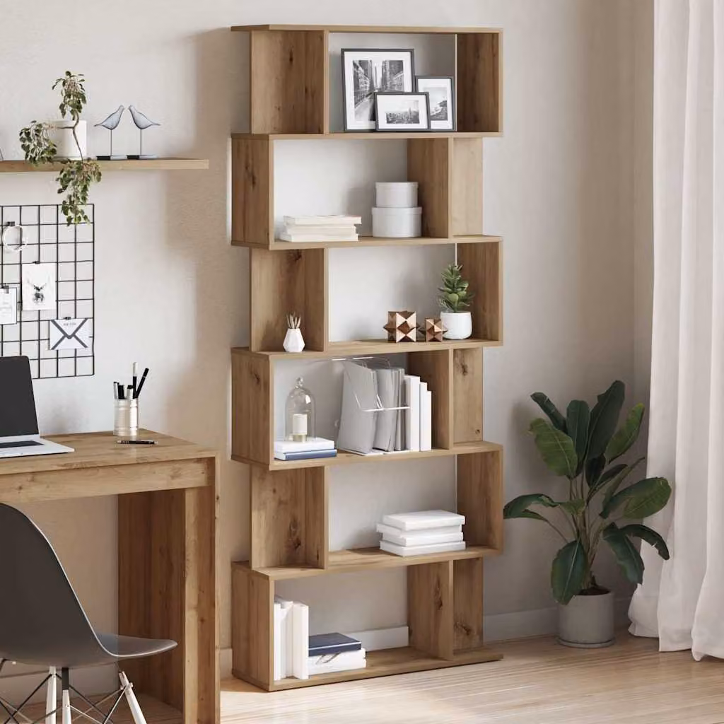 Libreria vidaXL in legno multistrato e MDF color marrone, stile classico, L 80 cm x P 24 cm x H 192 cm