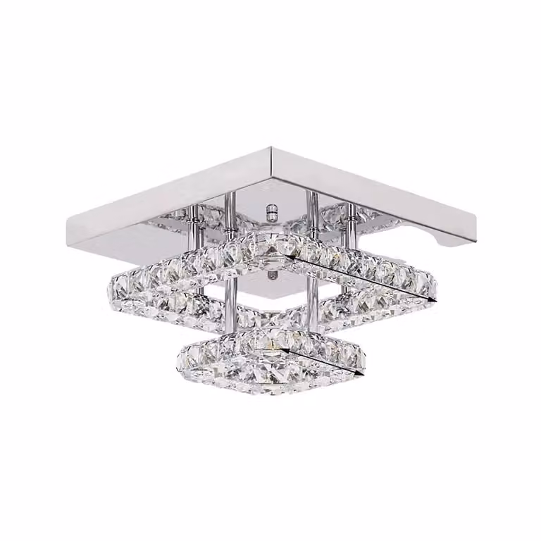 Lampada da soffitto in cristallo, sorgente luminosa a LED, funzionalità dimmerabile, L27xL27cm, variabile