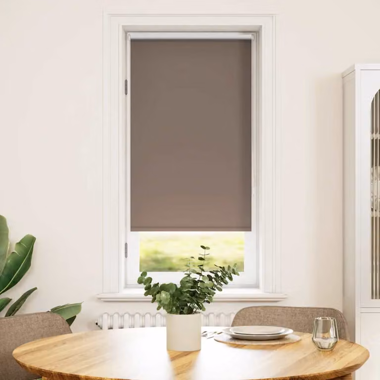 vidaXL Tenda a rullo oscurante termoisolante in poliestere, Colore: Marrone, L: 60 cm, H: 120 cm
