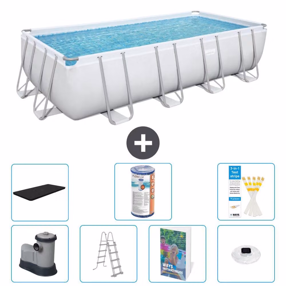 Bestway Power Steel, piscina rettangolare - 549x274x122 cm - composta da 6 parti, modello S622