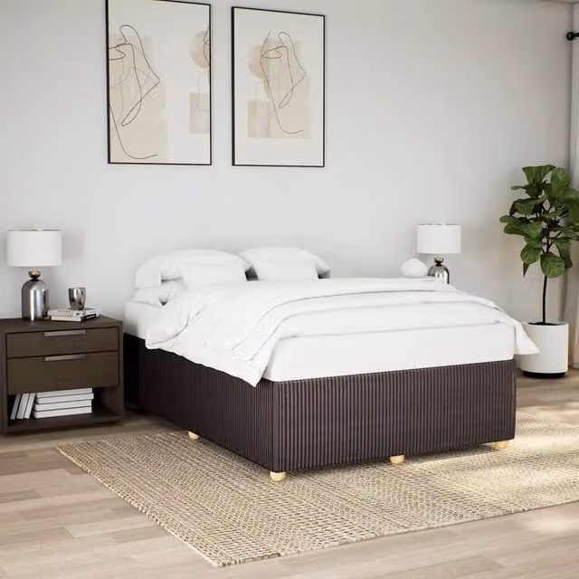 Struttura Letto Giroletto Design Mania in Tessuto Marrone Scuro L 140 x P 190 cm – 1