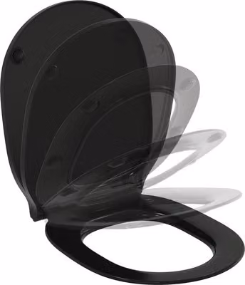 Sedile per WC Ideal Standard Connect Air con meccanismo di chiusura morbida, avvolgente E0368V3 Nero
