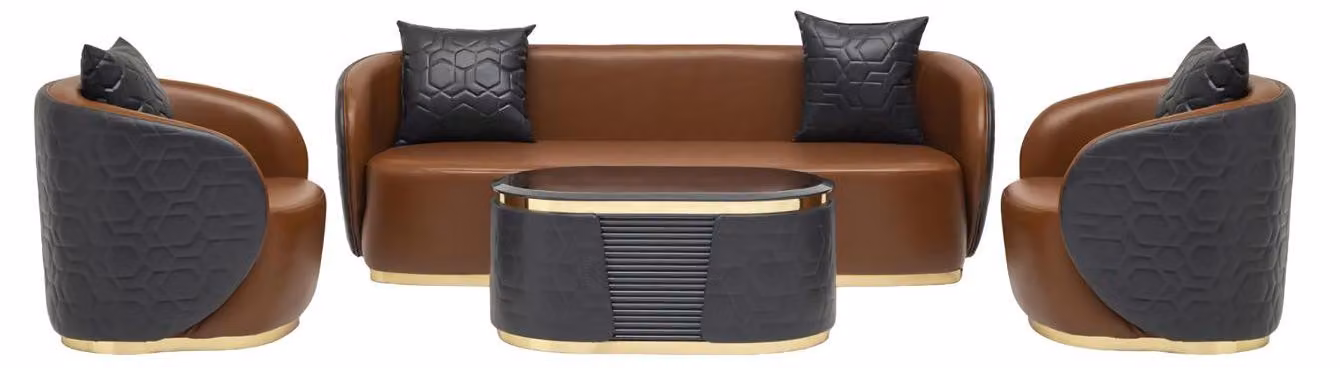 Elegant 4tlg. Sofagarnitur Dreisitzer Relax Couch Sessel Couchtisch 3+1+1