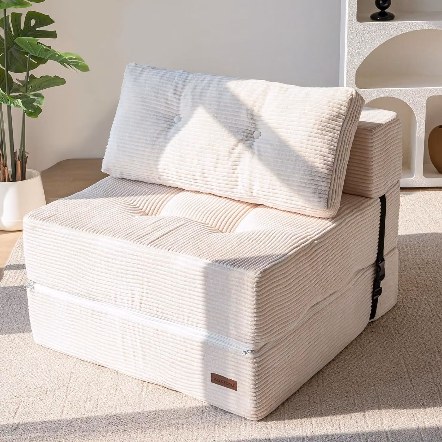 Seggiolone pieghevole trasformabile in divano letto, con imbottitura in schiuma ad alta densità. Sedia pieghevole portatile 4-in-1, trasformabile in