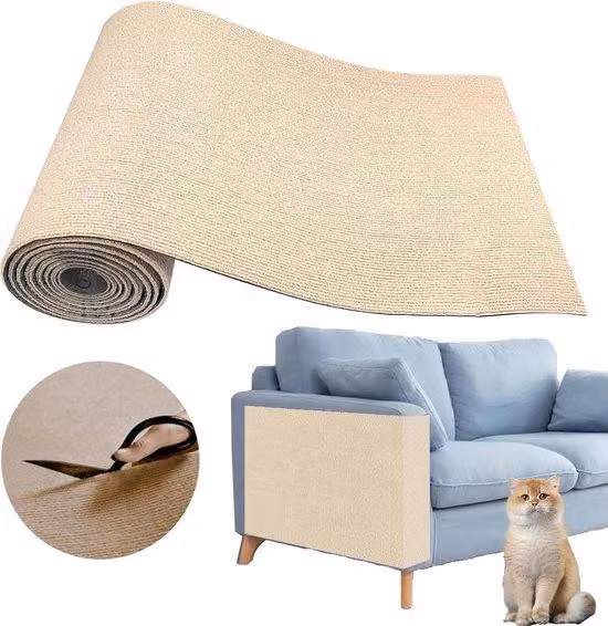 Coprimmobili autoadesivi per gatti - 100x40 cm - Rivestimento autoadesivo per divani e mobili - Tagliabile e rimovibile - Protegge dai graffi dei gatti - Uso interno - Colore arancione