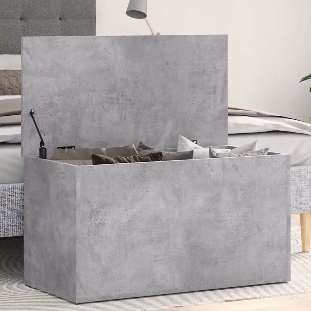 Cassapanca moderna vidaXL in legno ingegnerizzato grigio cemento L: 84 cm, P: 42 cm, H: 46 cm