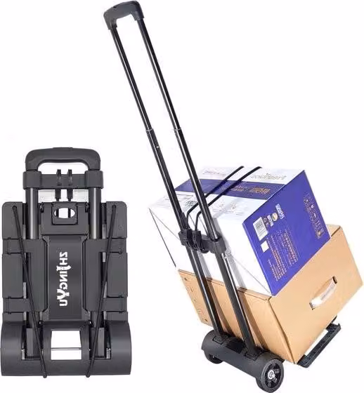 Mini carrello portabagagli, pieghevole, carrello portabagagli con ruote, pratico, portatile, facilmente espandibile, telaio grande