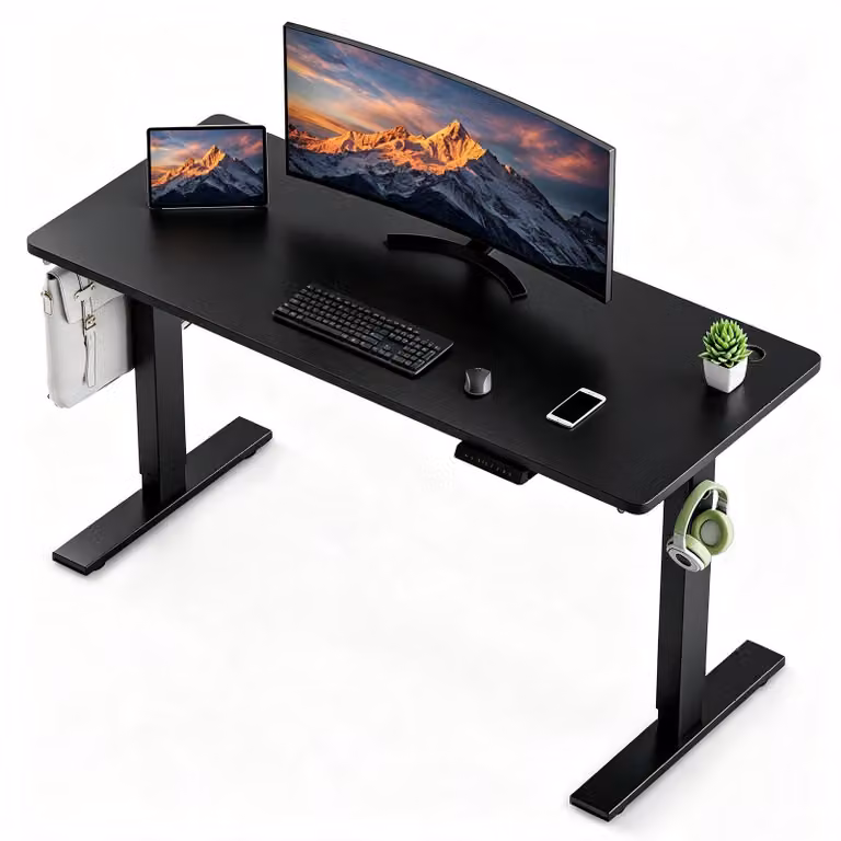 Scrivania 180 x 80 cm, scrivania regolabile in altezza elettricamente, con funzione di memoria e tecnologia anti-collisione. Ricarica rapida tramite USB/Tipo C