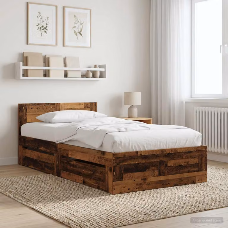 vidaXL Struttura del letto moderna in legno ingegnerizzato marrone per adulti