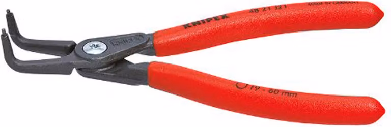 Pinza per anelli di sicurezza, curva, J31, grigia, atrament. Knipex | 4003773048657