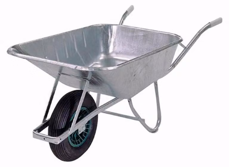 Carrello portacarichi da 130 litri, completamente saldato e zincato, con telaio a tubi ovali