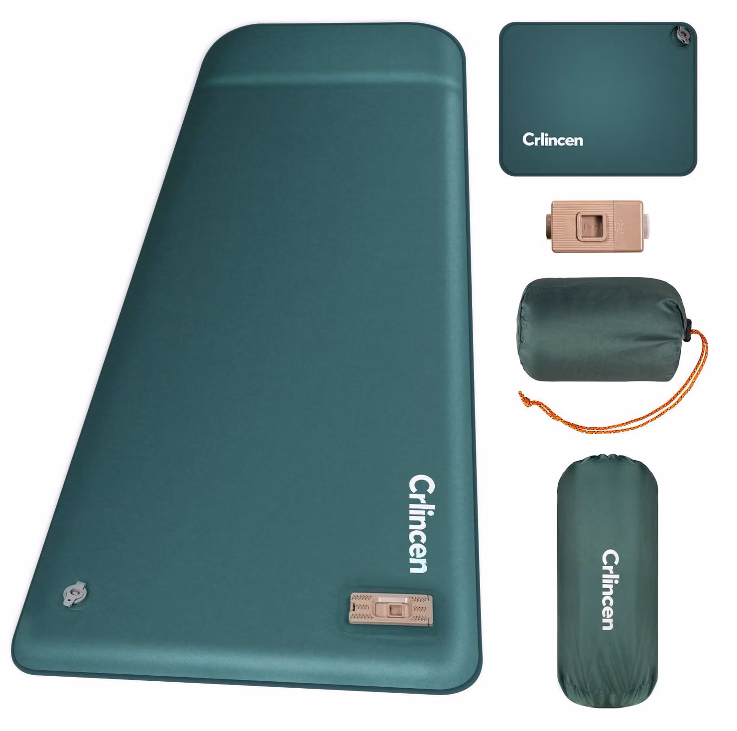 Materasso gonfiabile, dimensioni 195x67 cm, imbottitura in memory foam di 8 cm, valore R di 9,5, pompa USB-C