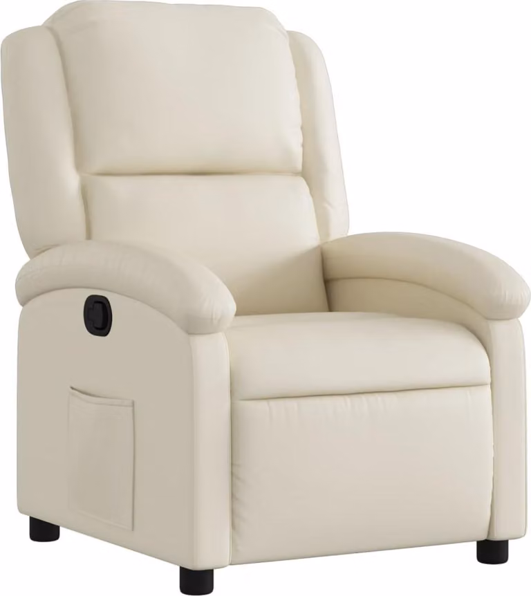 Poltrona reclinabile in Pelle finta Crema
