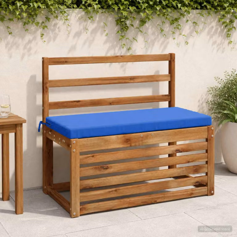 Set di 2 cuscini per panchina vidaXL SOEST in poliestere blu con rivestimento rimovibile e resistente ai raggi UV