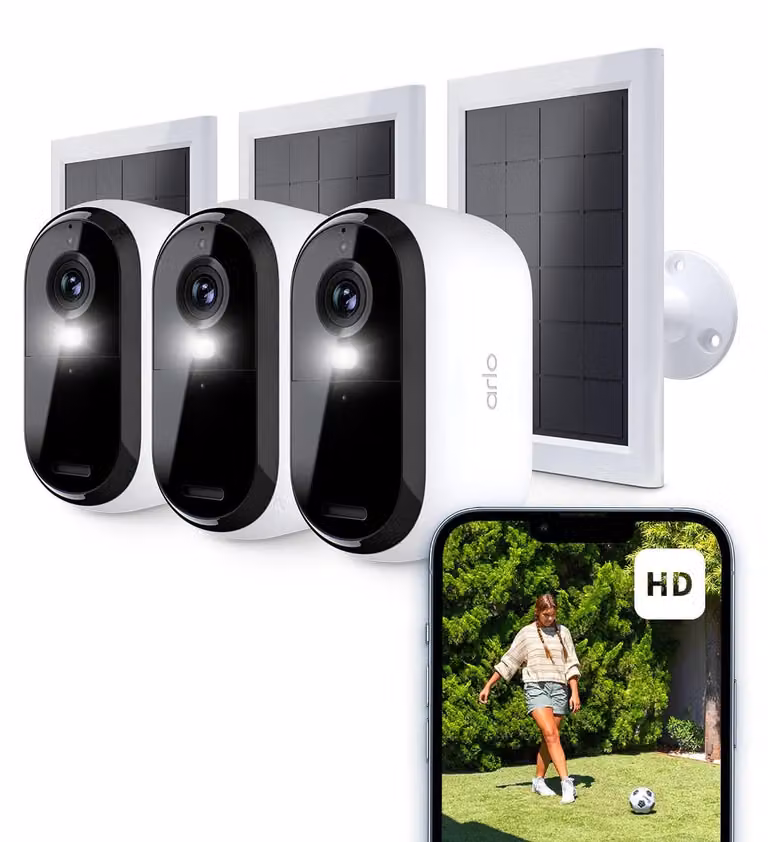 Arlo Essential VMK2350, telecamera di sicurezza IP, per esterni, wireless, montaggio a soffitto/parete/asta, bianca, a sfera (forma)