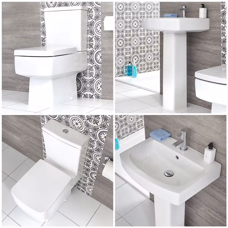 Set Bagno Lavabo su Colonna con WC a Terra - Exton