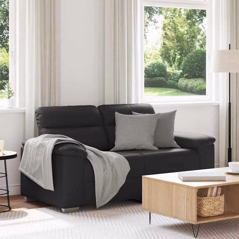Divano a 2 posti vidaXL in similpelle nero L: 160 cm, P: 81 cm, H: 84 cm