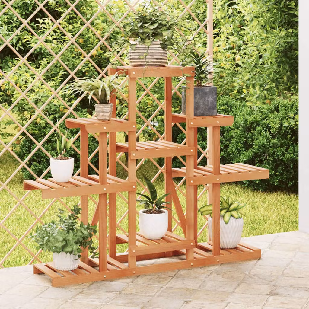 vidaXL Portafiori in Legno di Abete Marrone, L/P/H: 110 x 25 x 96 cm