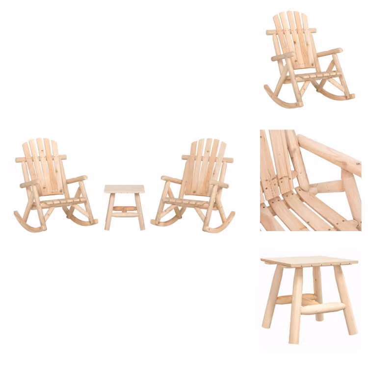 vidaXL Set di 3 pezzi per salotto da giardino in legno massiccio di abete rosso - Set di mobili da giardino