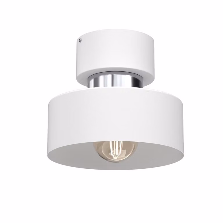 Lampada a sospensione Marti bianco opaco-cromata 1xE27x15W metallo dim.: 18x20,5x20,5 cm IP20 Luminex