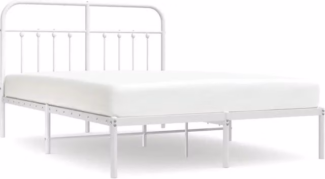 Letto matrimoniale per adulti con testiera in metallo bianco Design In L/P/H: 150 x 200 cm