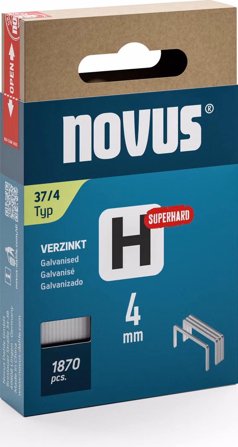 Graffette Novus con filettatura fine H 37/4 mm super resistenti (1.870 pezzi)
