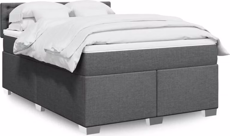Maison Exclusive - Giroletto a Molle con Materasso Grigio Scuro 140x190 cm Tessuto
