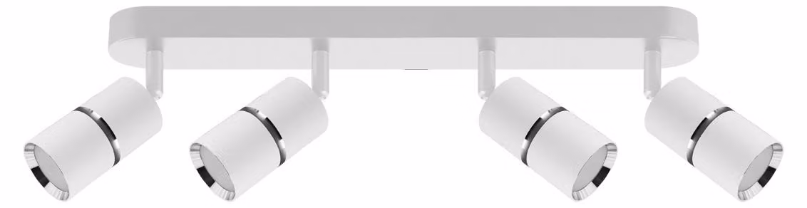 Plafoniera a 4 luci GU10 in bianco/cromo - Design moderno per la vostra casa