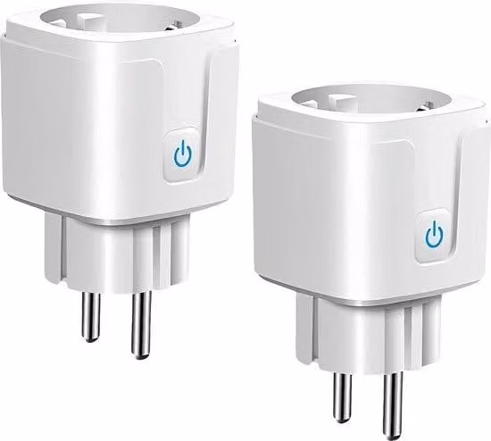 Set di 2 prese intelligenti Wi-Fi - Prese Wi-Fi da 16 A con funzione timer - Controllo vocale e remoto - Smart Home - 2,4 GHz.