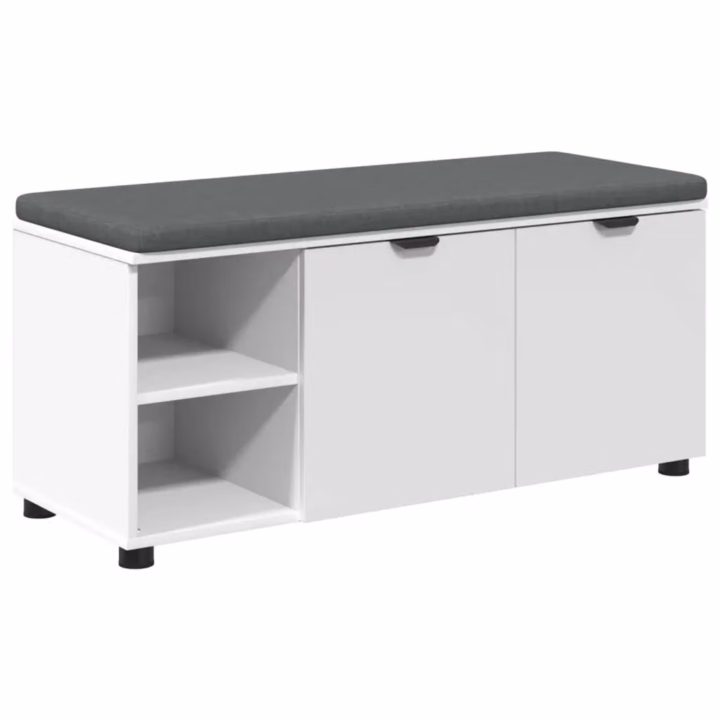 Panca per ingresso con porta scarpe vidaXL, colore bianco, L 100 x P 38 x H 46 cm – 2