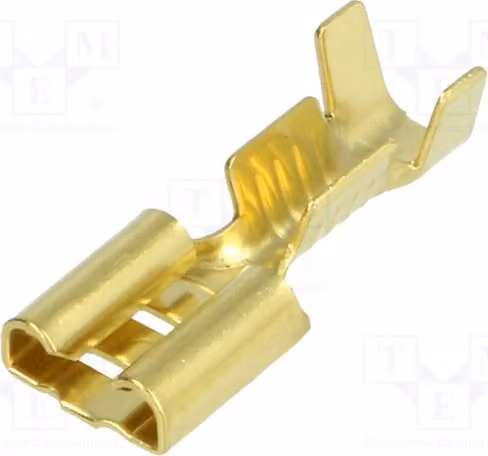 10 connettori a crimpare: a filo piatto, femmina, 6,3 mm, 0,8 mm, per cavi da 1 a 2,5 mm², adatti per cavi isolati BM 01290