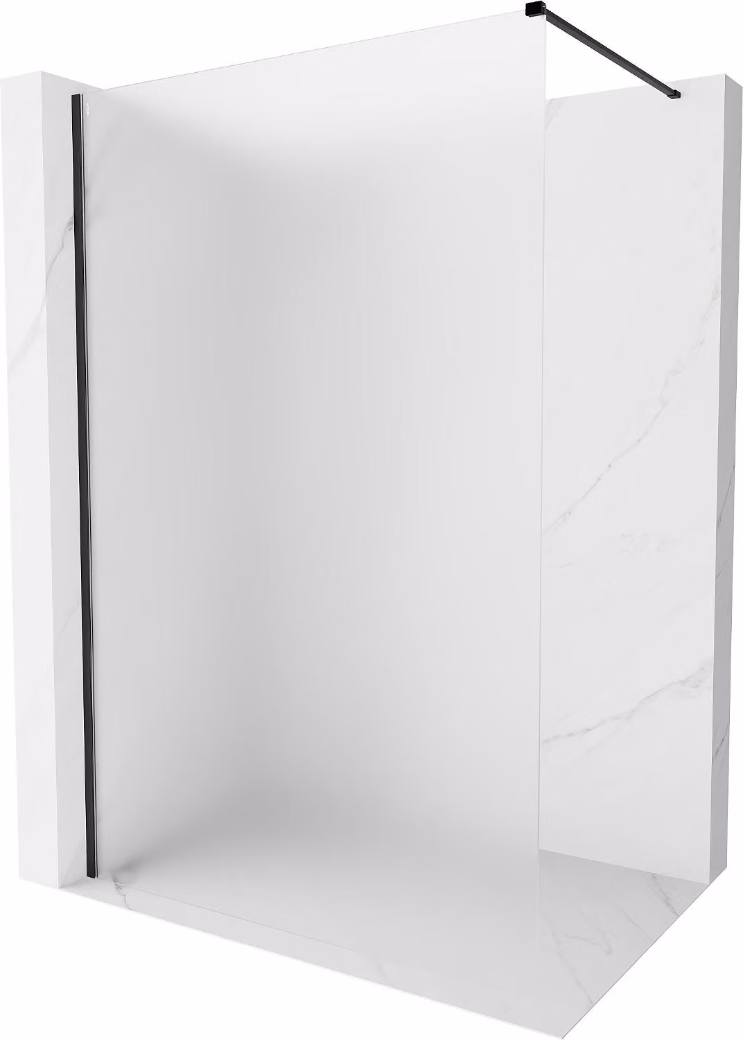 Mexen Kioto-X pannello doccia Walk-in 120 x 200 cm, ghiacciato 10 mm, nero - 800-120-101-70-30-X