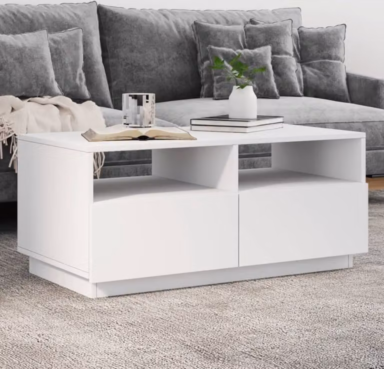 Maison Exclusive - Tavolino con luci LED Bianco 90x49x40 cm
