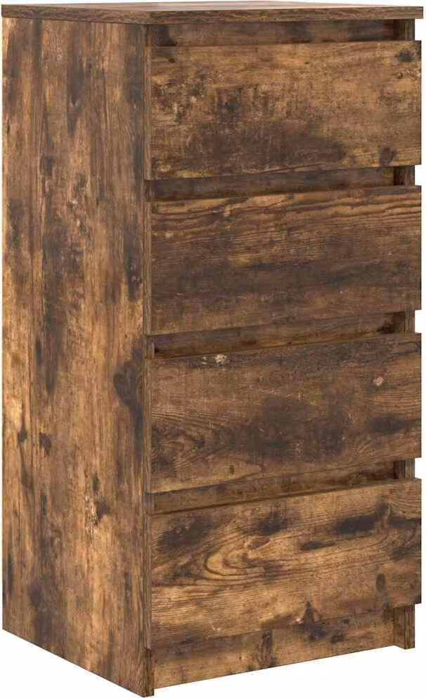 Credenza Rovere Fumo 37,5x35x76 cm in Legno Multistrato