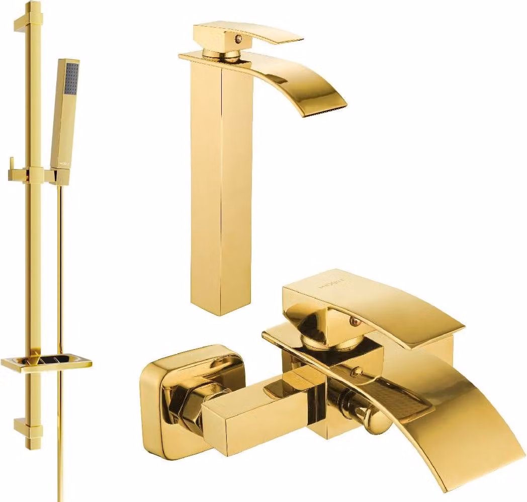 Mexen Aries DQ77 set da bagno, oro - 744813DQ77-50