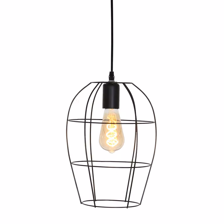 Lampada a sospensione - nero - Minimalics - plastica metallo - Ø 15cm - E27 - 2705ZW - Mexlite