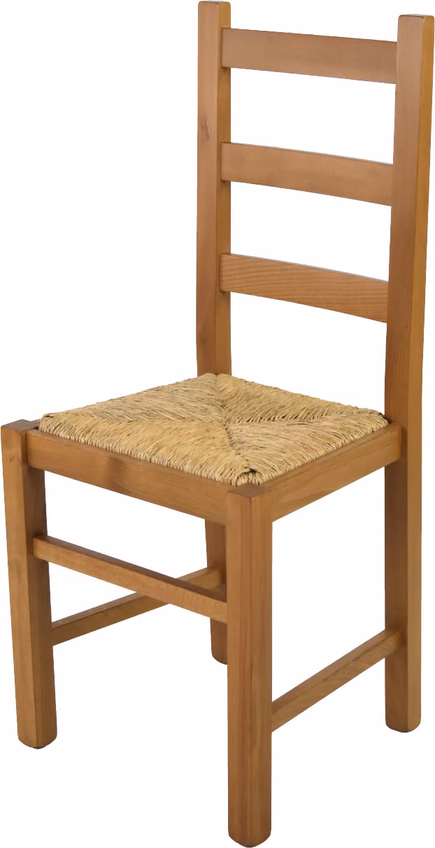 t m c s Tommychairs - Sedia RUSTICA per cucina e sala da pranzo, struttura robusta in legno di faggio, laccata nel colore rovere e sedile in paglia